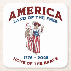 Amerikas 250. Jubiläum 1776-2026 Rechteckiger Pappuntersetzer