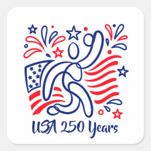 Amerikas 250. Jubiläum feiern Quadratischer Aufkleber