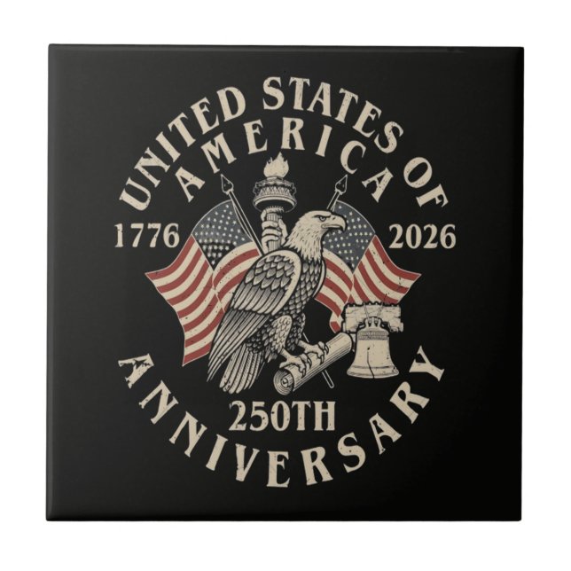 Amerikas 250. Jubiläum Fliese (Vorderseite)