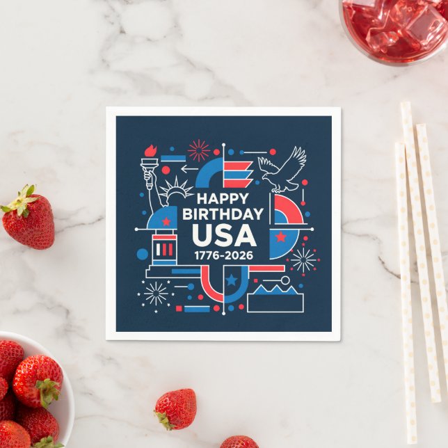 Amerikas 250. Jubiläum Serviette (Beispiel)