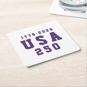 Amerikas 250. Jubiläum USA 250 1776 2026 Rechteckiger Pappuntersetzer