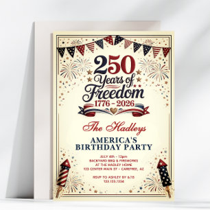 Amerikas 250. Jubiläum Vintage Einladung