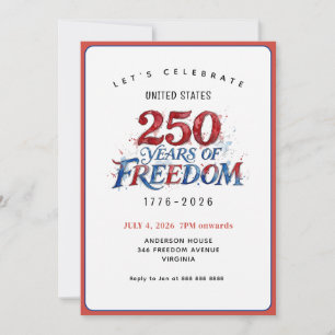Amerikas 250. Jubiläumsfeier  Einladung
