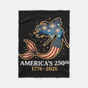 Amerikas 250. Meerjungfrau 1776-2026 patriotischer Fleecedecke