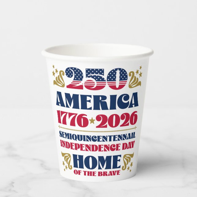 Amerikas 250. Tageszeitung Pappbecher (Vorderseite)