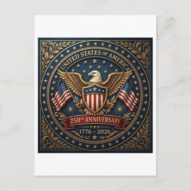 Amerikas 250. Version 3 Postkarte (Vorderseite)