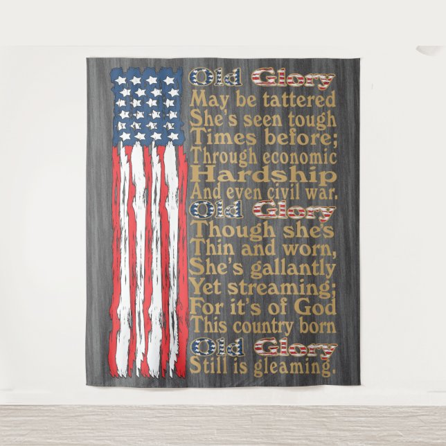 Amerikas altes Ruhm störte Bannergedicht Wandteppich (Vorderseite)