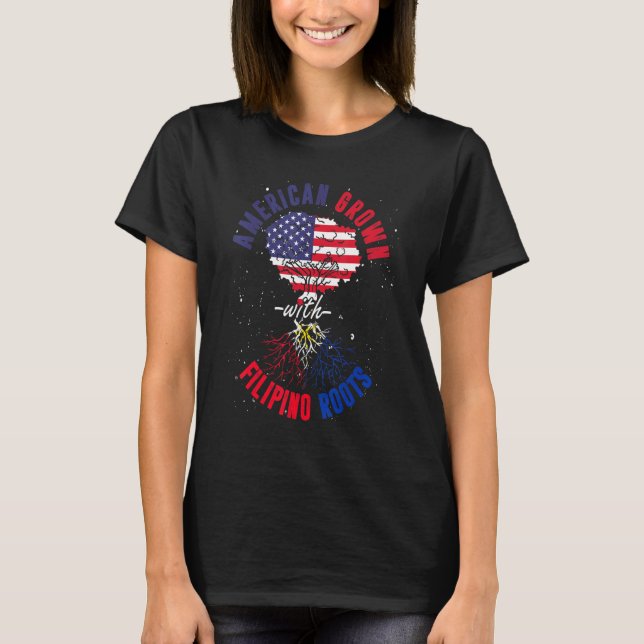 Amerikas Anbau mit Filipino Roots Pinoy Pinay Phi T-Shirt (Vorderseite)