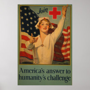 Amerikas Antwort auf die Herausforderung der Mensc Poster