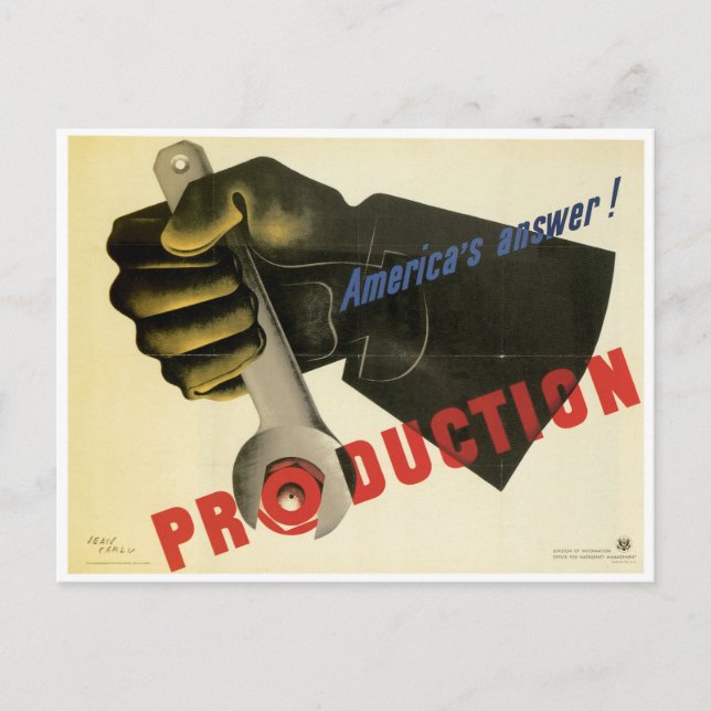 Amerikas Antwort! Produktion Postkarte (Vorderseite)