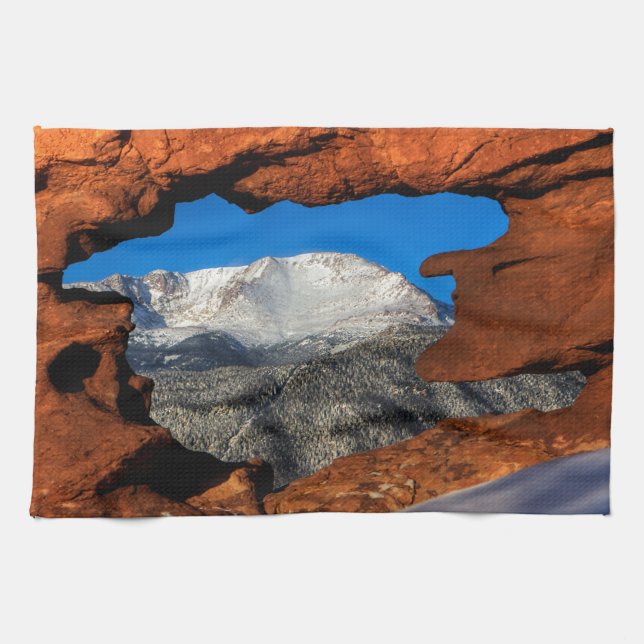 Amerikas Berg Gerahmt von Sandstone Geschirrtuch (Horizontal)