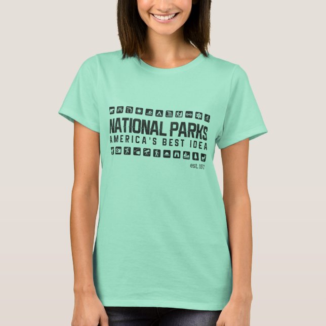 Amerikas das T-Shirt der Nationalpark-Frauen (Vorderseite)
