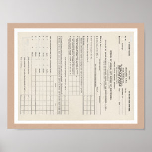 Amerikas erstes Einkommensteuerformular 1040 Poster