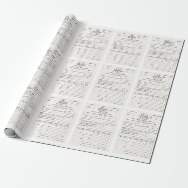 Amerikas erstes Einkommensteuerpapier Geschenkpapier (Ungerollt)