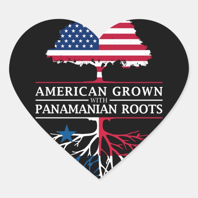 Amerikas Erwachsenenalter mit Panamaanern Roots Pa Herz-Aufkleber (Vorderseite)