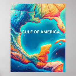 Amerikas farbenfrohe Landkarte mit Nachrichten Poster