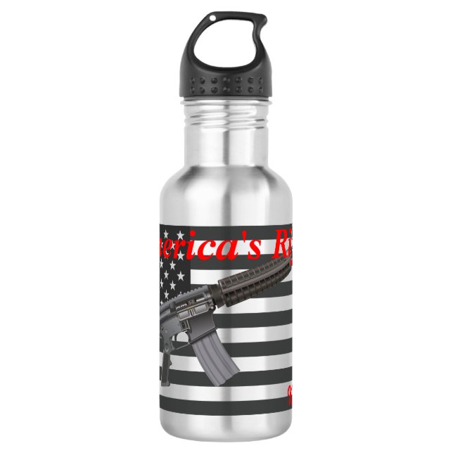 Amerikas Favorite Rifle USA Flag AR15 Personalisie Edelstahlflasche (Vorderseite)