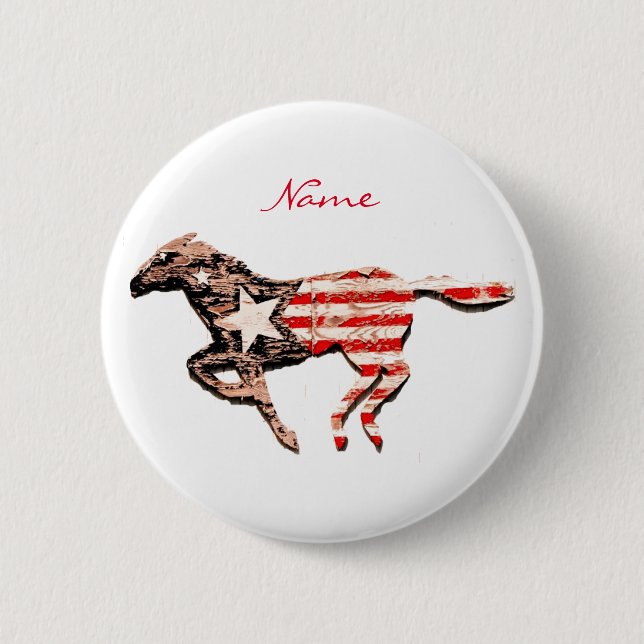 Amerikas Flaggenpferd läuft Thunder_Cove Button (Vorderseite)