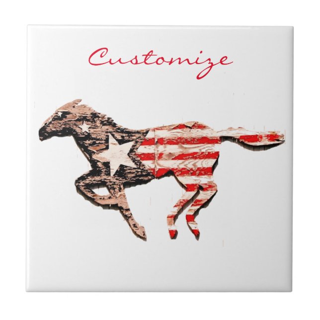 Amerikas Flaggenpferd läuft Thunder_Cove Fliese (Vorderseite)