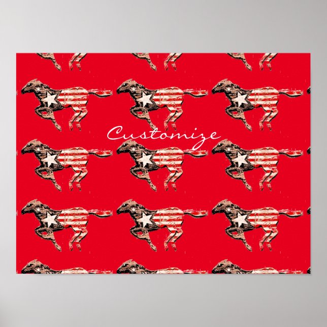 Amerikas Flaggenpferd läuft Thunder_Cove Poster (Vorne)