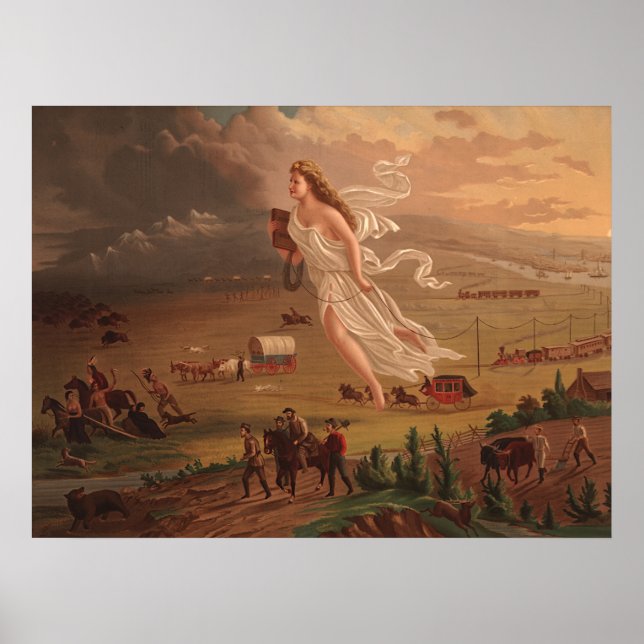Amerikas Fortschritt, John Gast 1872 Poster (Vorne)