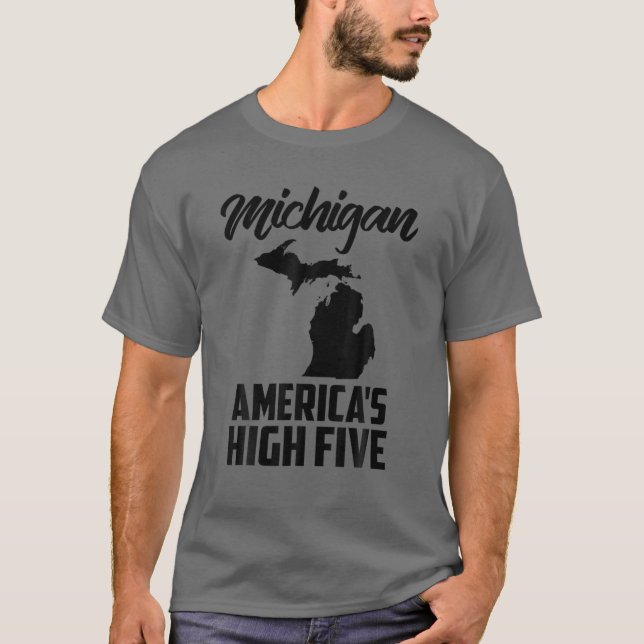 Amerikas fünf Staat eines Michigan-Geschenks T-Shirt (Vorderseite)