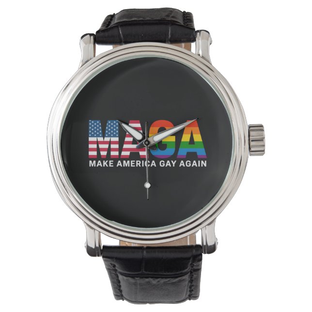 Amerikas Gay-Out-Gay Pride 2025 LGBTQ++ Armbanduhr (Vorderseite)