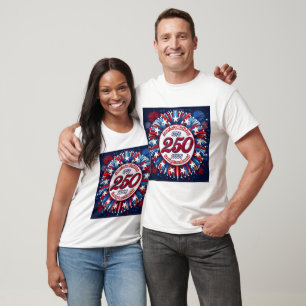 Amerikas Geburtstags-Semiquin RWB Grafik-Feuerwerk T-Shirt
