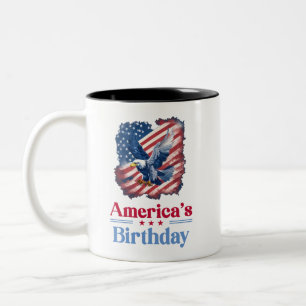 Amerikas Geburtstagsadler Zweifarbige Tasse