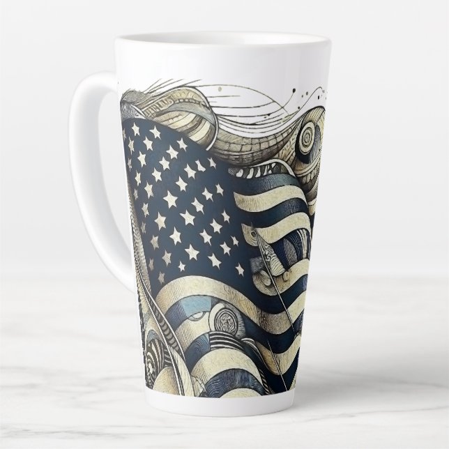 Amerikas Geist, künstlerischer Flair Milchtasse (Linke Ecke)