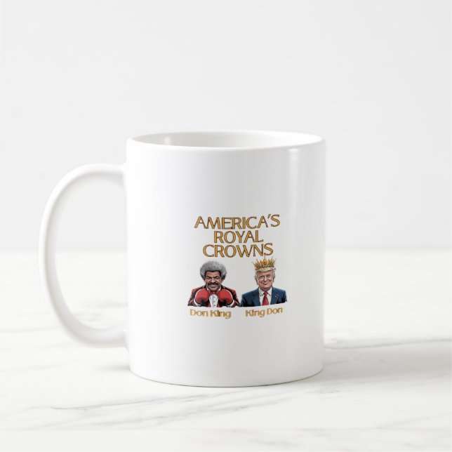 Amerikas Kronen und Don-Grafik Kaffeetasse (Links)