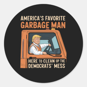 Amerikas Lieblingsgarbage Man Trump 45 47 USA Runder Aufkleber