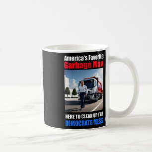 Amerikas Lieblingsgarbyge-Mann hier zum Reinigen Kaffeetasse