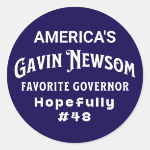 Amerikas Lieblingsgouverneur   Gavin Newsom Runder Aufkleber
