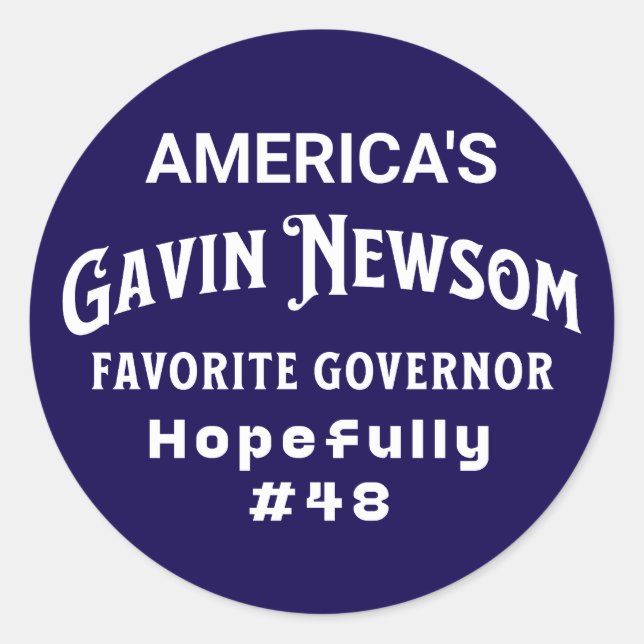 Amerikas Lieblingsgouverneur | Gavin Newsom Runder Aufkleber (Vorderseite)