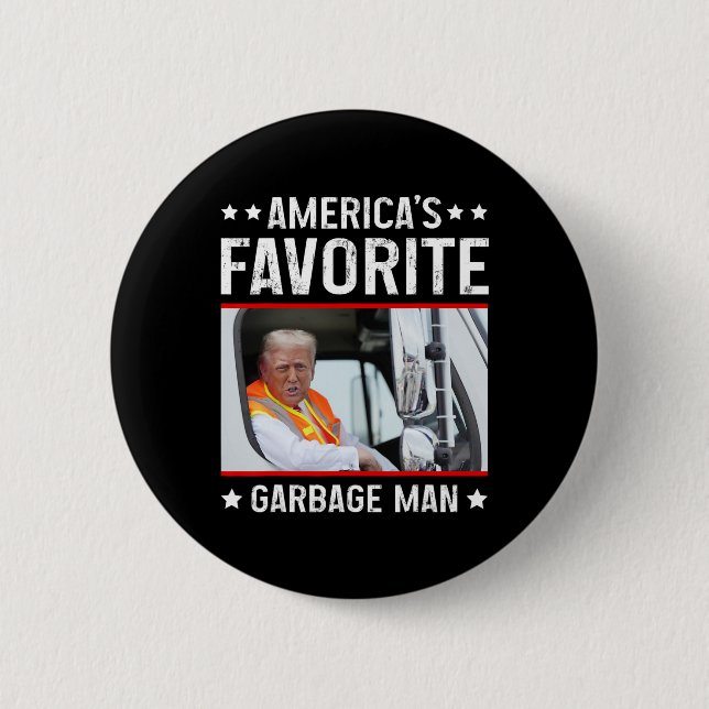 Amerikas liebster Müllmann Funny Trump Müll Button (Vorderseite)