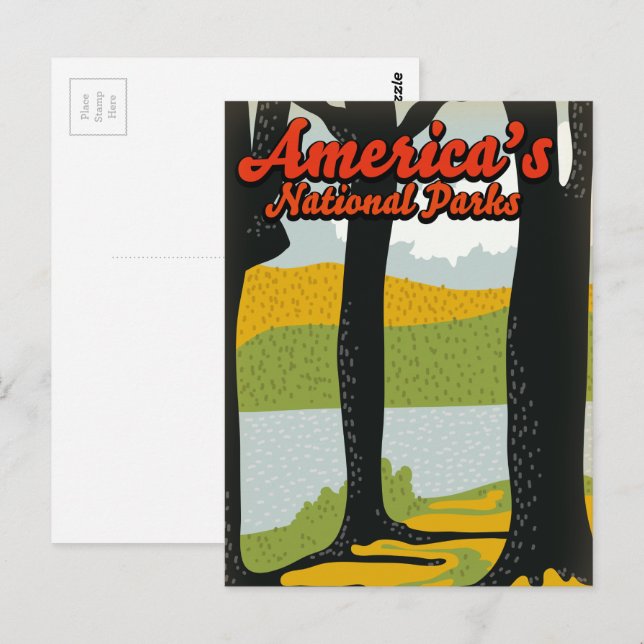 Amerikas Nationalparks Postkarte (Vorne/Hinten)