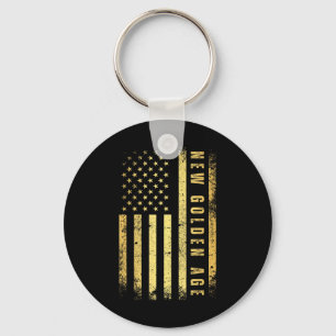 Amerikas neues goldenes Zeitalter Goldene Farbe - Schlüsselanhänger