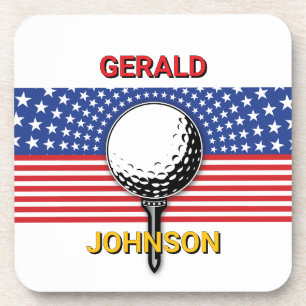 Amerikas Patriotisches Golfdesign Getränkeuntersetzer