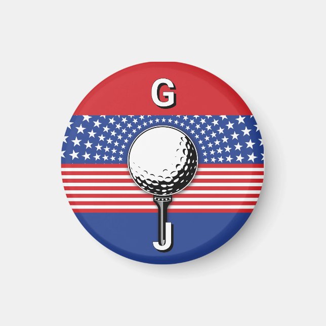 Amerikas Patriotisches Golfdesign Magnet (Vorne)
