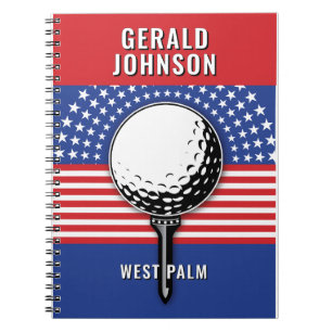 Amerikas Patriotisches Golfdesign Notizblock
