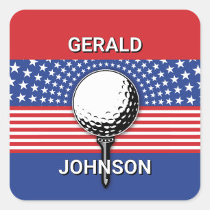 Amerikas Patriotisches Golfdesign Quadratischer Aufkleber