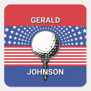 Amerikas Patriotisches Golfdesign Quadratischer Aufkleber