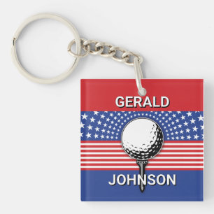 Amerikas Patriotisches Golfdesign Schlüsselanhänger