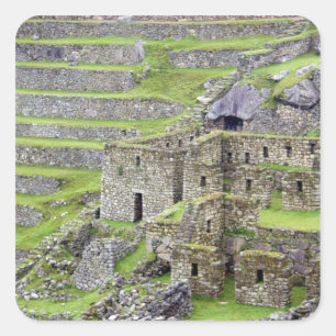 Amerikas, Peru, Machu Picchu. Die antike 2 Quadratischer Aufkleber