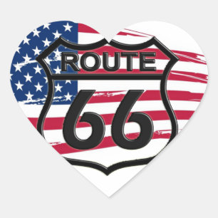 Amerikas Route 66 Herz-Aufkleber