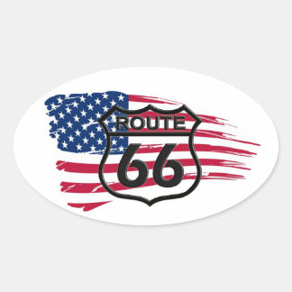 Amerikas Route 66 Ovaler Aufkleber