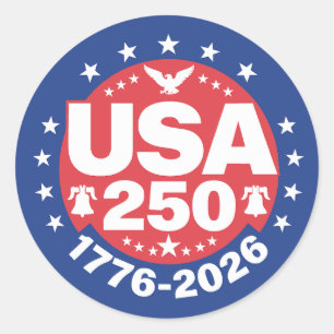 Amerikas Semiquincentennial 1776-2026 USA 250 Runder Aufkleber