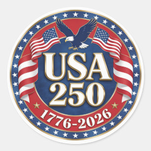 Amerikas Semiquincentennial 1776-2026 USA 250 Runder Aufkleber