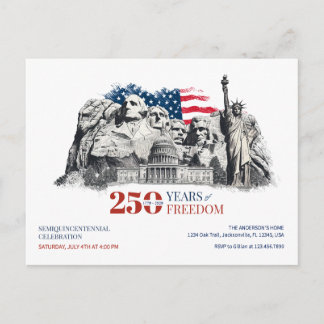 Amerikas Semiquincentennial 250 Jahre Freiheit Postkarte